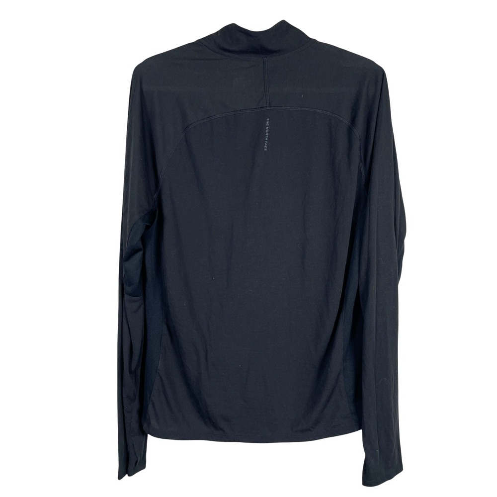 North Face Essential 1/4 Zip Pullover Mens M Black Running Breathable‎ Reflects - Picture 4 of 9